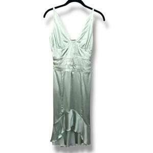 Y2K Marciano Pale Green Silk Knee Length Dress